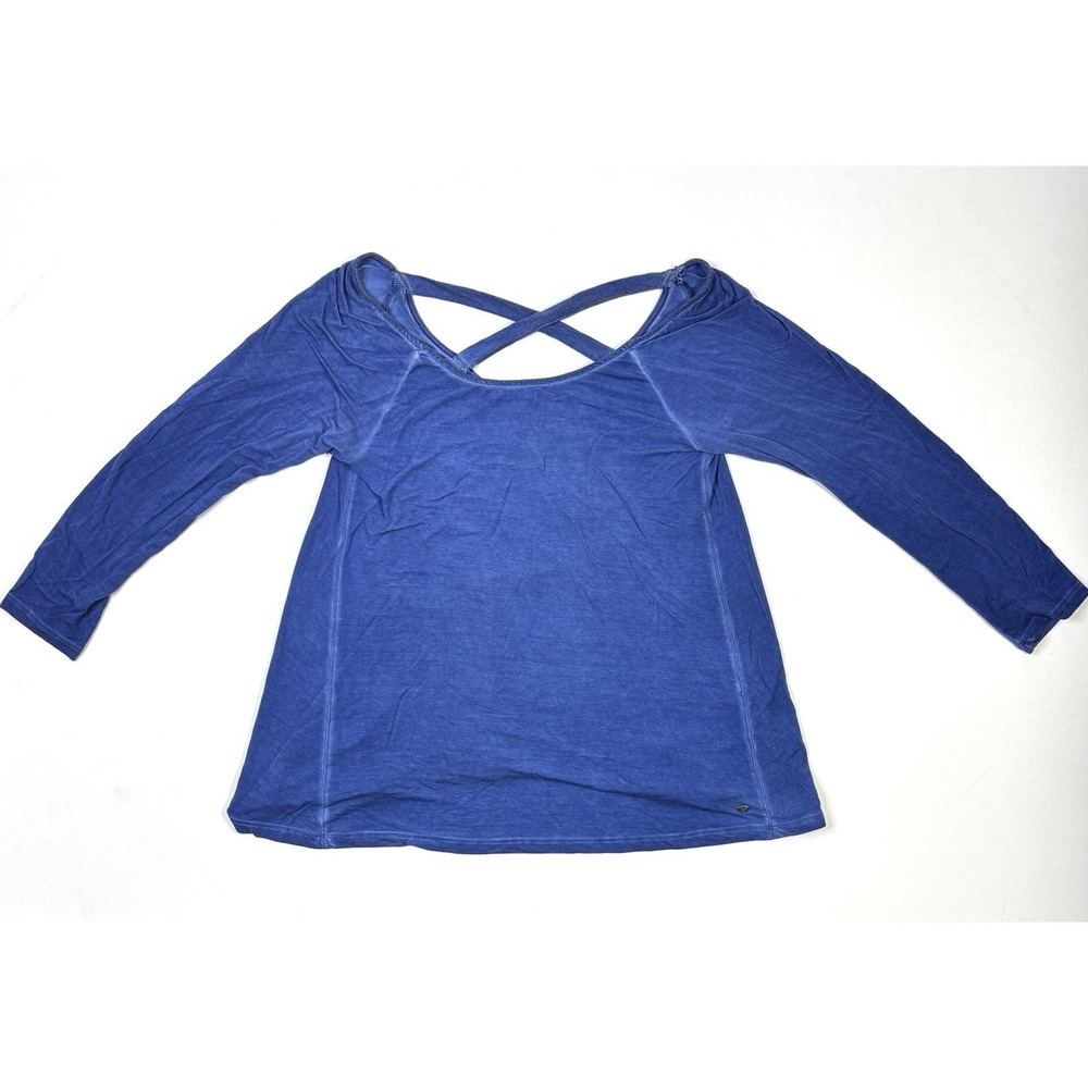 American Eagle Top Women's XS Soft & Sexy Blue Criss Cross Back Long Sleeve